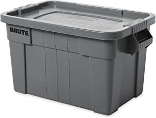 Rubbermaid Commercial Products Brute Tote Storage Container With Lid, 20-Gallon, Gray (Fg9S3100Gray)