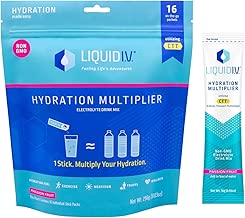 Liquid I.V. Hydration Multiplier, Electrolyte Powder, Easy Open Packets, Supplement Drink Mix (Passion Fruit) (16)