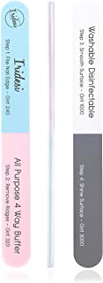 4 Way Nail File and Buffer, 7 Inches Long, All Purpose, Best For Natural Nails, Save Time and Money, 4 Fingernail Files in 1, Professional Care Manicure Tools By Iridesi, 12 Pack