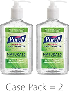 PURELL Advanced Hand Sanitizer Naturals with Plant Based Alcohol, Citrus Scent, 12 fl oz Pump Bottle (Pack of 2)- 9629-06-EC