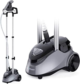PurSteam Full Size Garment Fabric Steamer Professional Heavy Duty Industry Leading 2.5 Liter (85 fl.oz.) Water Tank Producing Over 60min of Continuous Steam with 4 Level Steam Adjustment