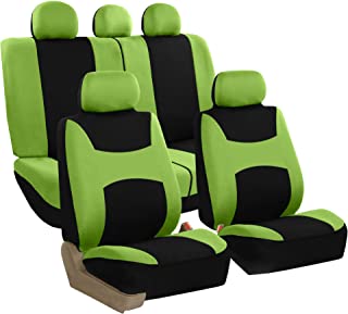 FH Group FB030GREEN115 full seat cover (Side Airbag Compatible with Split Bench Green)