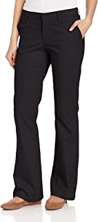 Women's Flat Front Stretch Twill Pant Slim Fit Bootcut