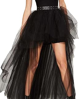ASMAX HaoDuoYi Women Mesh Tulle High Low High Waist Tutu Princess Wedding Skirt