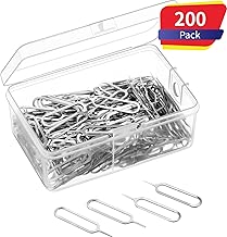 200 Pack Sim Card Tray Eject Pin Ejector Removal Tool for iPhone X, 8 Plus, 8, 7 Plus, All Other iPhone Models, iPads, iPods, Samsung Galaxy Note/S/Edge/J Series, HTC Phone Models (200 Pack)