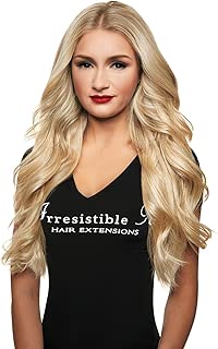 IRRESISTIBLE ME Clip in Hair Extensions Platinum Blonde (#613) - 100% Human Hair Extensions clip ins Remy (Remi) Hair Straight Hair Clips Pieces Full Head Set - Different Weight (g) and Length (Inch)