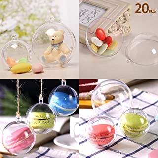 Kranich 20Pcs Fillable Ball Clear Plastic Christmas Ornaments Balls 3.15''/80mm for Holiday Wedding Party Home Decor