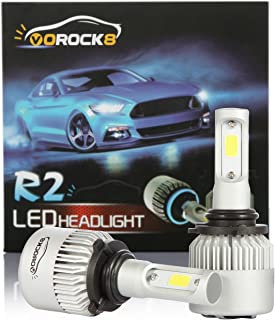 VoRock8 R2 COB 9006 HB4 9006XS 8000 Lumens Led Headlight Conversion Kit, Low Beam Headlamp, Fog Driving Light, Halogen Head Light Replacement, 6500K Xenon White, 1 Pair