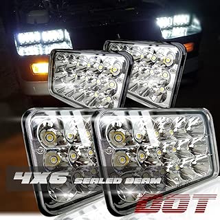 Dot Approved 4X6 Inch Sealed Beam Led Headlights Rectangular Replacement H4651 H4652 H4656 H4666 H6545 For Kenworth T600 T800 W900 Camero Motorhome Pererbilt Chevy Silverado K10 V10 S10 K20 Gmc Ford