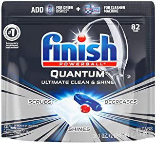 Finish - Quantum - 82 Count - Dishwasher Detergent - Powerball - Ultimate Clean & Shine - Dishwashing Tablets - Dish Tabs, Pack of 1