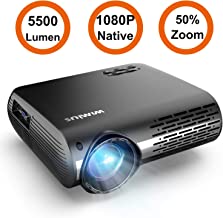 Projector, WiMiUS P20 Native 1080P LED Projector 5500 Lumen Movie Projector Support 4K Video Zoom Function ±50°Digital Keystone Correction 70,000 Hrs for Home Entertainment & PPT Business Presentation