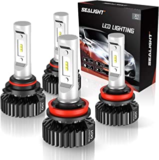 SEALIGHT 9005/HB3 High Beam H11/H9 Low Beam LED Headlight Bulbs Combo Package CSP Chips 12000LM 6000K