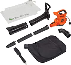 BLACK+DECKER 3-in-1 Electric Leaf Blower & Mulcher with Leaf Vacuum Kit, 12-Amp (BV6000)