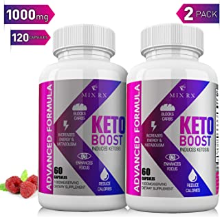 (2 Pack | 120 Capsules) Keto Pills with Carb Supplement - Exogenous Ketones - Utilize Fat for Energy with Ketosis for Women Men - Health Energy & Focus, Manage Cravings, Support Metabolism - BHB Salts