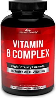 Super B Complex Vitamins - All B Vitamins Including B12, B1, B2, B3, B5, B6, B7, B9, Folic Acid - Vitamin B Complex Supplement for Stress, Energy and Healthy Immune System - 90 Vegetarian Capsules