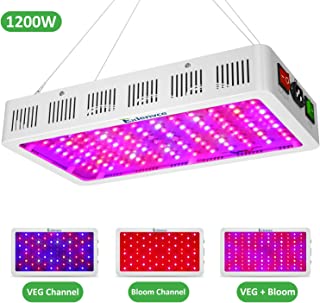 Exlenvce 1500W 1200W LED Grow Light Full Spectrum for Indoor Plants Veg and Flower,led Plant Growing Light Fixtures with Daisy Chain Function (Triple-Chips 15W LED)