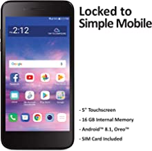 Simple Mobile LG Rebel 4 4G LTE Prepaid Smartphone (Locked) - Black - 16GB - Sim Card Included - GSM