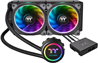 Thermaltake Floe Dual Ring RGB 240 TT Premium Edition PWM TR4 AM4 LGA2066 Ready AIO Liquid Cooling System 240mm High Efficiency Radiator CPU Cooler CL-W157-PL12SW-A