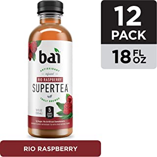 Bai Iced Tea, Rio Raspberry, Antioxidant Infused Supertea, Crafted with Real Tea (Black Tea, White Tea), 18 Fluid Ounce Bottles, 12 count