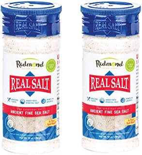 Redmond Real Sea Salt - Natural Unrefined Organic Gluten Free Fine, 10 Ounce Shaker (2 Pack)