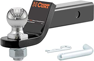 CURT 45036 Trailer Hitch Ball Mount with 2-Inch Trailer Ball & Hitch Pin, Fits 2-Inch Receiver, 7,500 lbs. GTW, 2-Inch Drop