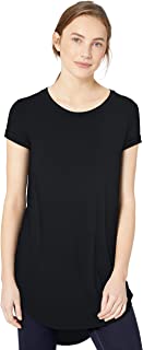 Amazon Brand - Daily Ritual Women's Jersey Short-Sleeve Open Crew Neck Tunic