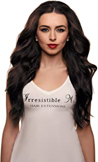 IRRESISTIBLE ME – Clip in Hair Extensions Chocolate Brown (#2) 100% Natural Remy (Remi) Human Real Hair – Straight Silky Touch – Clips Pieces Full Head Set - Different Weight (Grams) and Length (Inch)