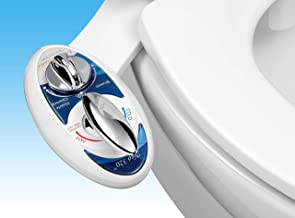 Luxe Bidet Neo 320 - Self Cleaning Dual Nozzle - Hot and Cold Water Non-Electric Mechanical Bidet Toilet Attachment (blue and white)