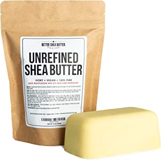Unrefined African Shea Butter - Ivory, 100% Pure & Raw - Moisturizing and Rich Body Butter for Dry Skin - Suitable for All Skin Types - Use Alone or in DIY Whipped Body Butters - 16 oz (1 LB) Bar
