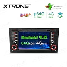 XTRONS Android 9.0 Car Stereo Radio DVD Player Octa Core 4G RAM 64G ROM GPS Navigation 7 Inch Touch Screen Head Unit Supports Car Auto Play WiFi OBD2 DVR TPMS Backup Camera for Audi A6 S6 RS6