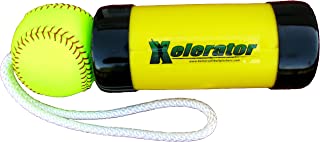 The Composite Xelerator Fastpitch Softball Pitching Trainer and Warm Up Tool with 12 Inch Premium Leather Indoor Ball for Improved Grip