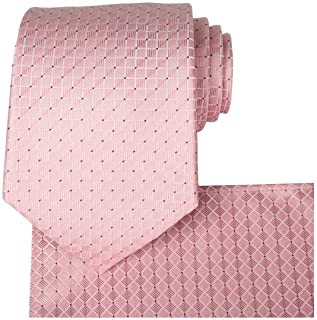 KissTies Ties for Men Solid Color Necktie Checkered Pattern + Gift Box