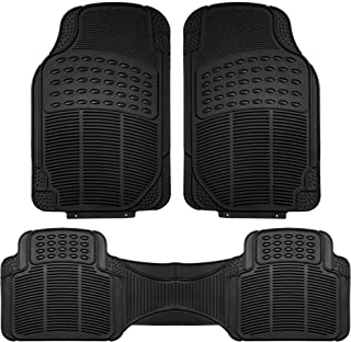 FH Group F11306BLACK black All Weather Floor Mat, 3 Piece (Full Set Trimmable Heavy Duty)