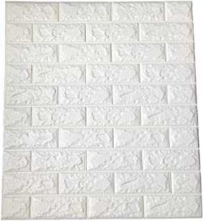 Art3d 64 Sq.Ft Peel and Stick 3D Wall Panels for Interior Wall Decor, White Brick Wallpaper, Pack of 11