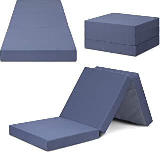 SLEEPLACE Multi Layer Tri-Folding Memory Foam Topper Mattress, Single, Grey