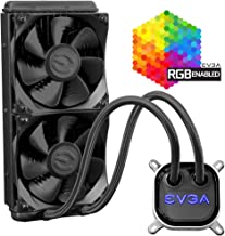 EVGA CLC 240mm All-In-One RGB LED CPU Liquid Cooler, 2x FX12 120mm PWM Fans, Intel, AMD, 5 YR Warranty, 400-HY-CL24-V1