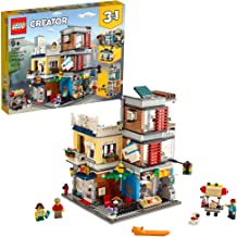 LEGO Creator 3-in-1 Townhouse Pet Shop & Café 31097 Toy Store Building Set with Bank, Town Playset with a Toy Tram, Animal Figures and Minifigures, New 2019 (969 Pieces)