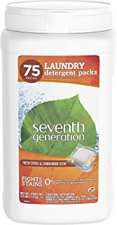 Seventh Generation Laundry Detergent Packs, Fresh Citrus & Sandalwood Scent, 75 Count