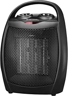 andily Portable Ceramic Space Heater for Home and Office Indoor Use with Adjustable Thermostat Overheat Protection and Carrying Handle ETL Listed, 750W/1500W