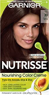 Garnier Nutrisse Nourishing Hair Color Creme, 30 Darkest Brown (Sweet Cola)  (Packaging May Vary)