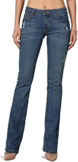 TheMogan Vintage Versatile Washed Stretch Denim 32 Mid Rise Slim Boot Cut Jeans