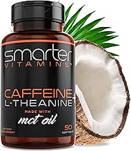 200mg Caffeine Pills - MCT Oil from 100% Coconuts + 100mg L-Theanine, Advanced Energy, Clean Focus and Perfect Clarity + All Natural Smooth Extended Release