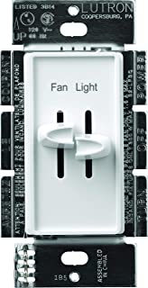 Lutron S2-LFSQ-WH Skylark Dimmer & Fan Control, White