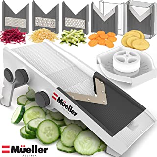 Mueller Austria Premium Quality V-Pro Multi Blade Adjustable Mandoline Cheese/Vegetable Slicer, Shredder with Precise Maximum Adjustability