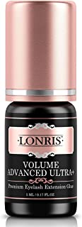 LONRIS Volume Advanced Ultra Plus Glue Black/Eyelash Extension Adhesive / 7-8 Weeks Retention/for Individual Semi-permanent Lash Extensions