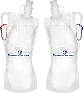 Survivor Filter Collapsible Canteens, 33oz, 2 Pack