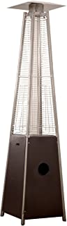 Hiland HLDSO1-WGTHG Pyramid Patio Propane Heater w/Wheels, 87 Inches, Hammered Bronze