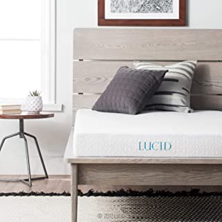 LUCID 5 Inch Gel Memory Foam Mattress - Dual-Layered - CertiPUR-US Certified - Firm Feel - Twin Size
