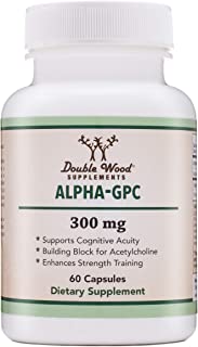Alpha GPC Choline Supplement (Beginner Nootropic for Brain Support, Focus, Memory, Motivation, and Energy) Pharmaceutical Grade, Made in USA (60 Capsules 300mg)