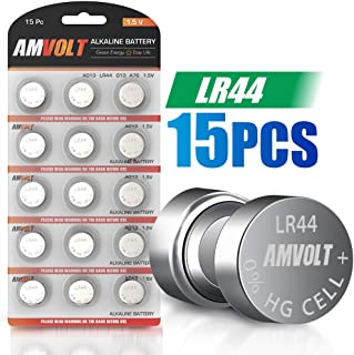 15 Pack LR44 AG13 A76 Battery - [Ultra Power] Premium Alkaline 1.5 Volt Non Rechargeable Round Button Cell Batteries for Watches Clocks Remotes Games Controllers Toys & Electronic Devices (15 Pack)